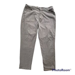 Size 20W St Johns Bay stretch grey straight leg high rise jeans